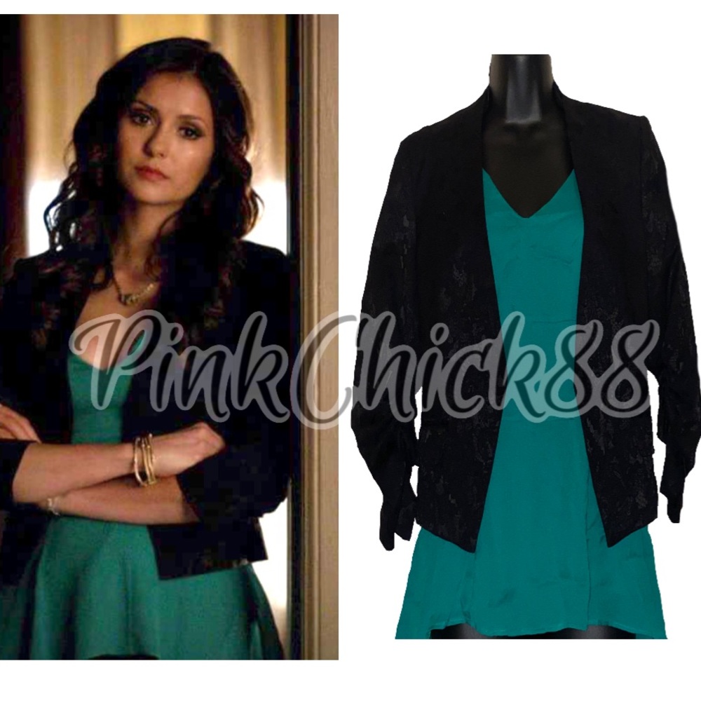 Katherine Pierce 3/4 Sleeve Ruched Printed Blazer